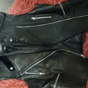 Black leather vest